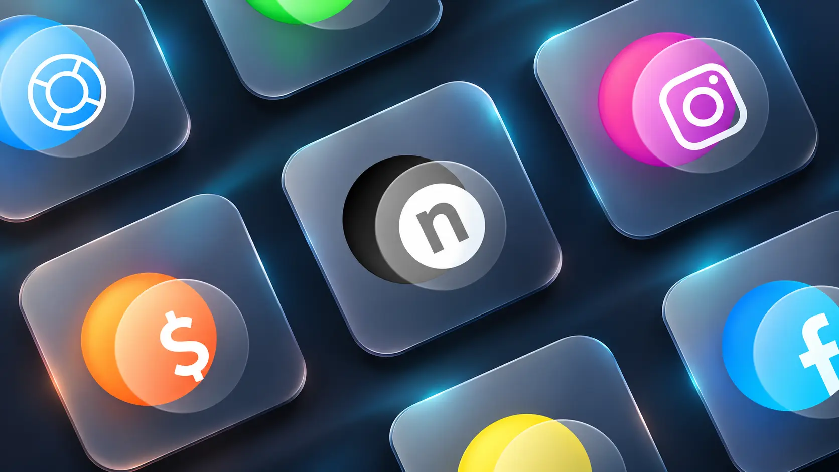 Коллекция иконок Glassmorphism от Nikba Creative Studio