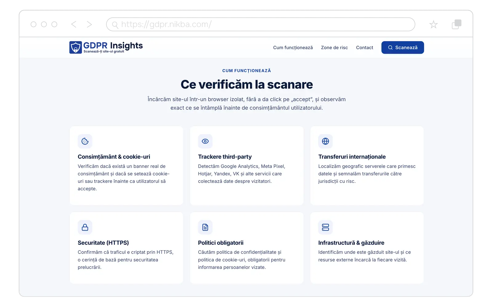 Scanner de conformitate GDPR