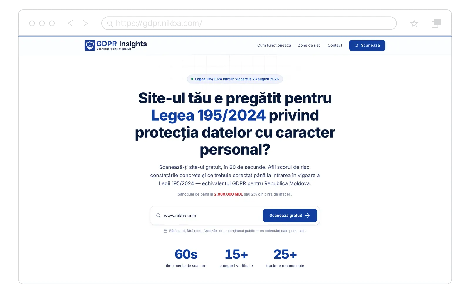 Scanner de conformitate GDPR