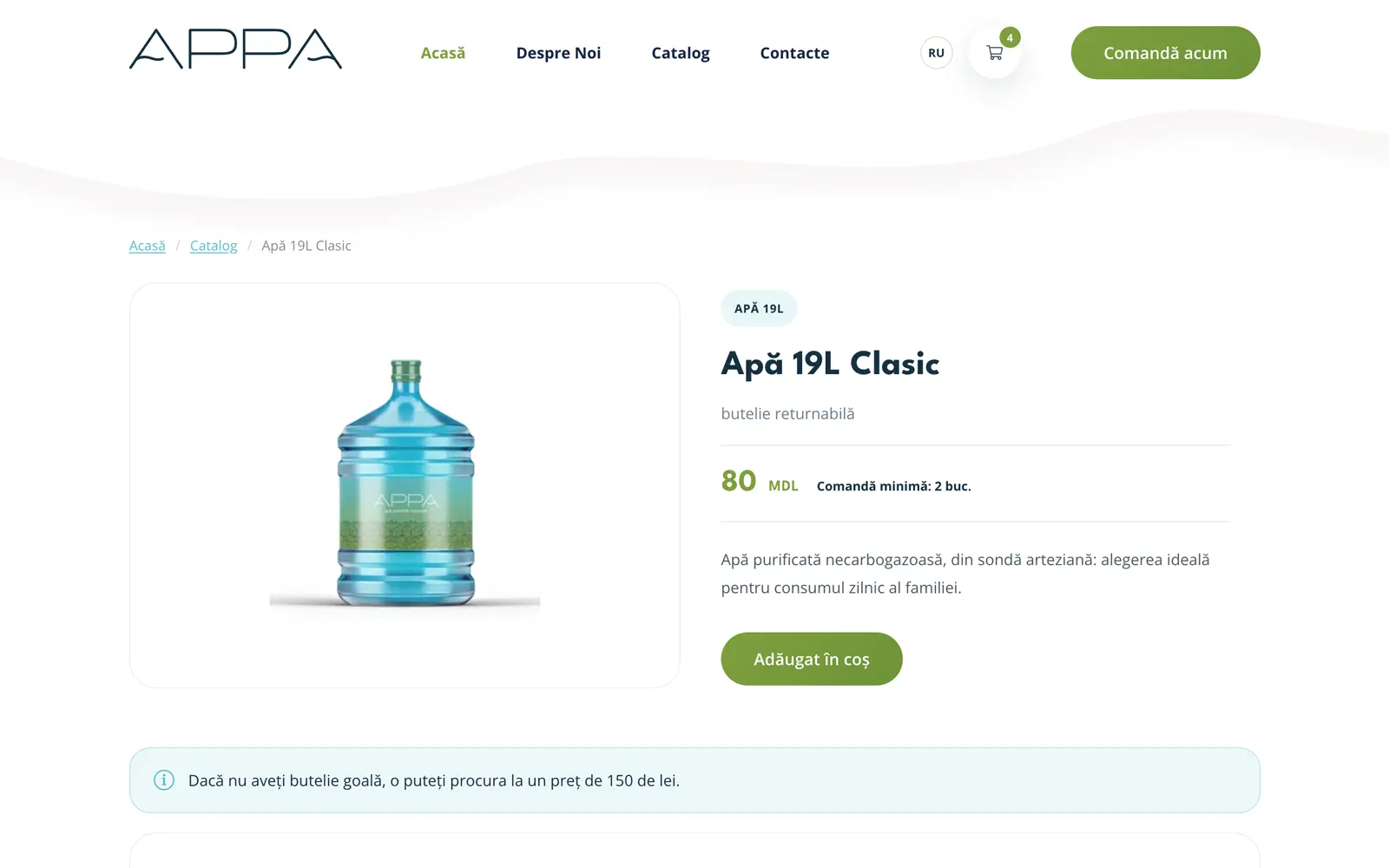 APPA — Livrare Apă Chișinău